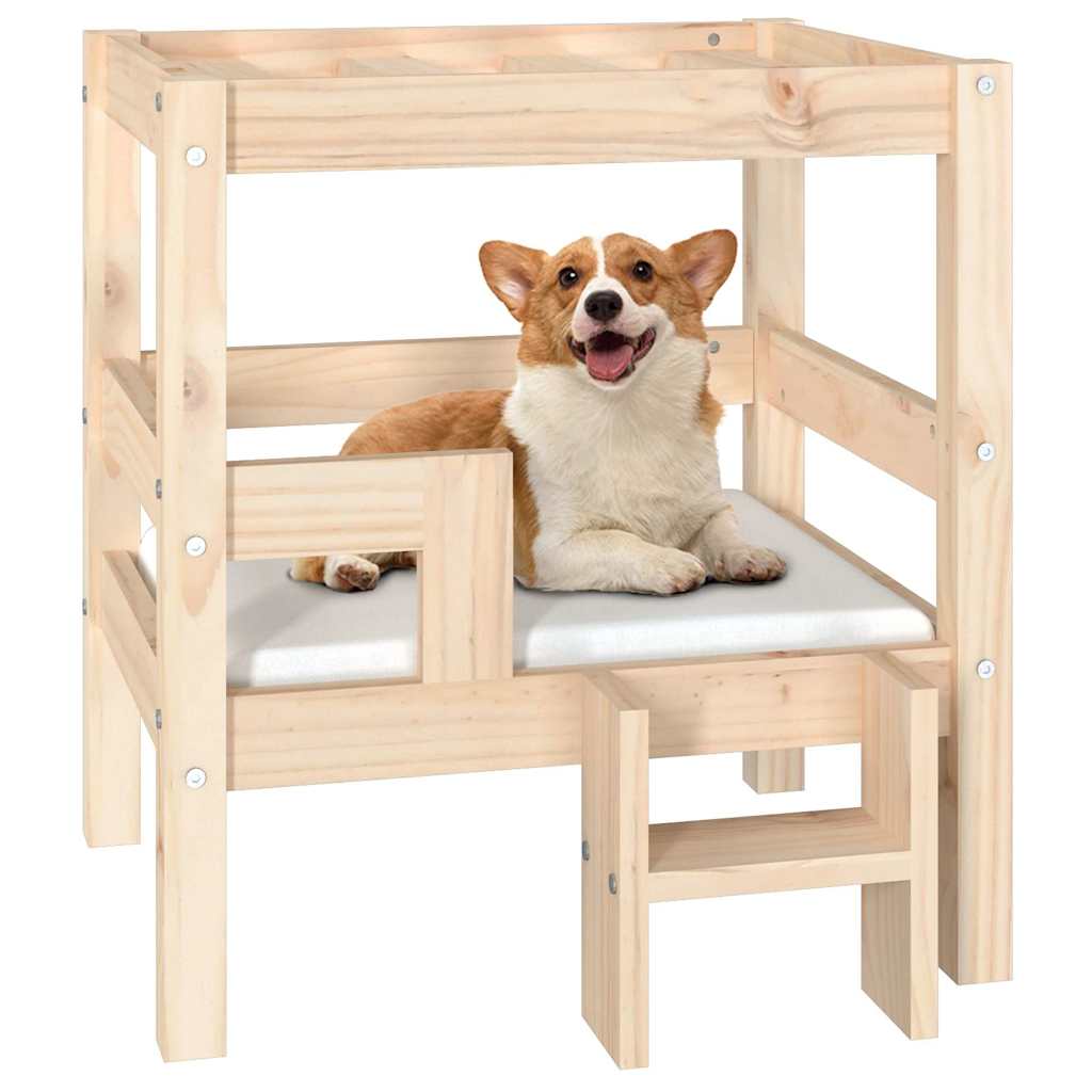 Cuccia per Cani 55,5x53,5x60 cm in Legno Massello di Pino