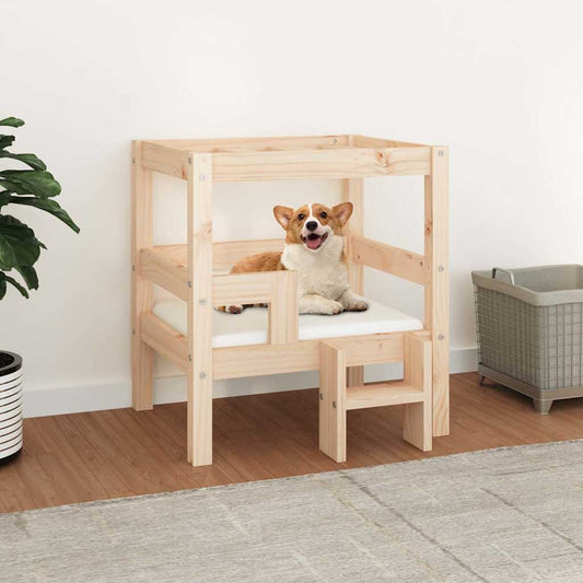 Cuccia per Cani 55,5x53,5x60 cm in Legno Massello di Pino
