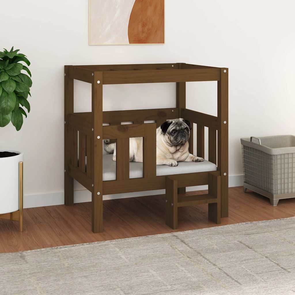 Cuccia per Cani Ambra 65,5x50,5x70 cm in Legno Massello di Pino