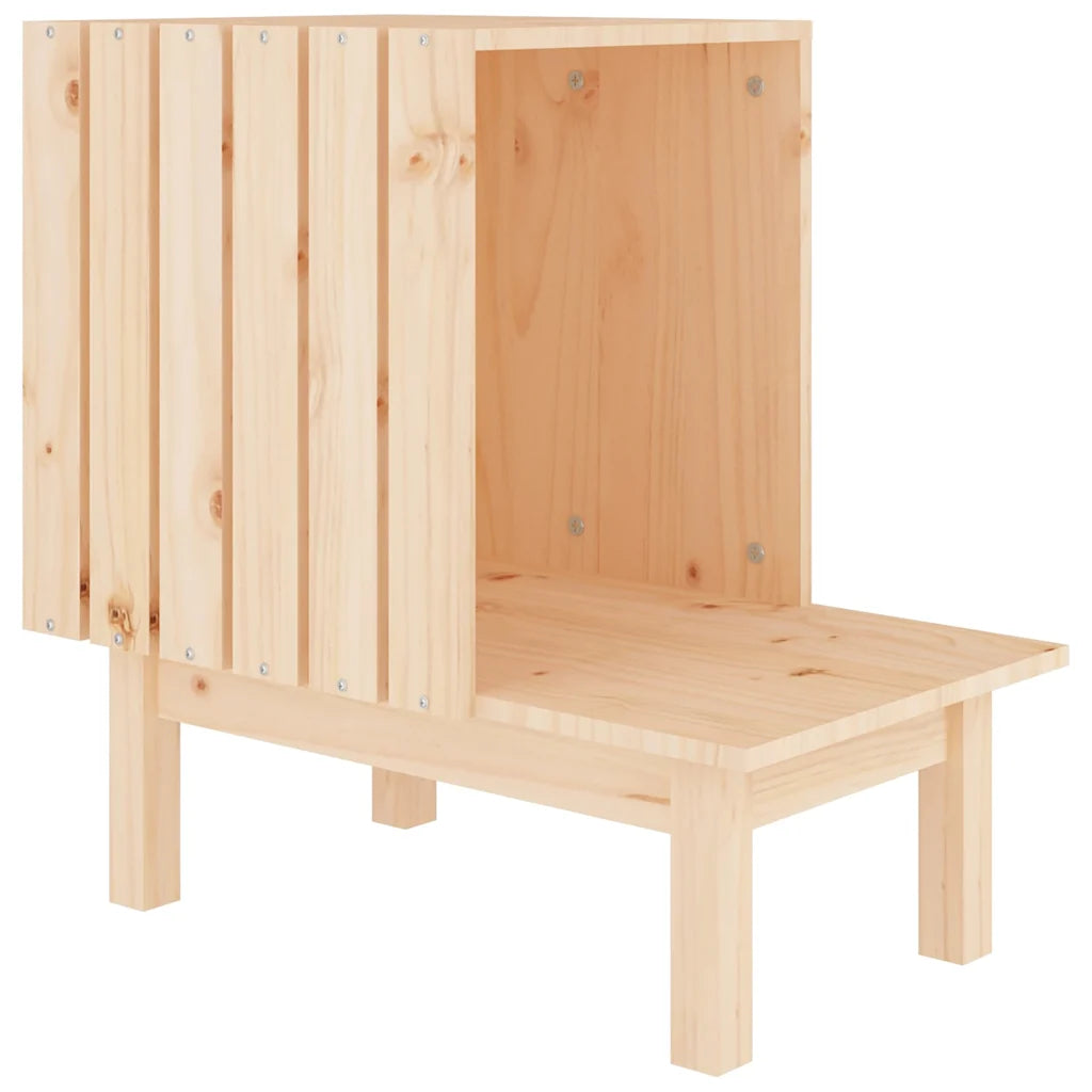 Casetta per gatti 60x36x60 cm in legno massello di pino
