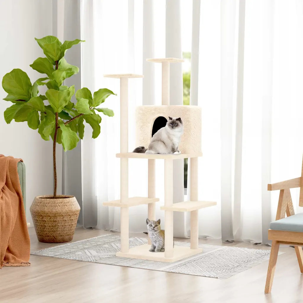 Albero per gatti con tiragraffi in sisal 73x47,5x144,5 cm