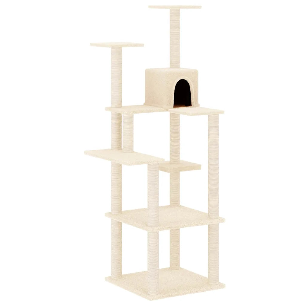 Albero per gatti con tiragraffi in sisal 47x47x153 cm