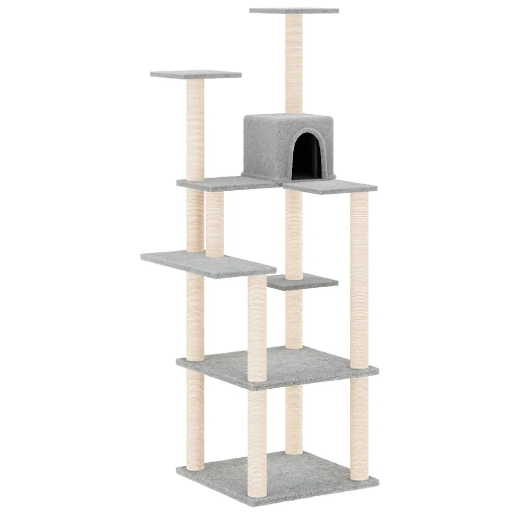Albero per gatti con tiragraffi in sisal 47x47x153 cm
