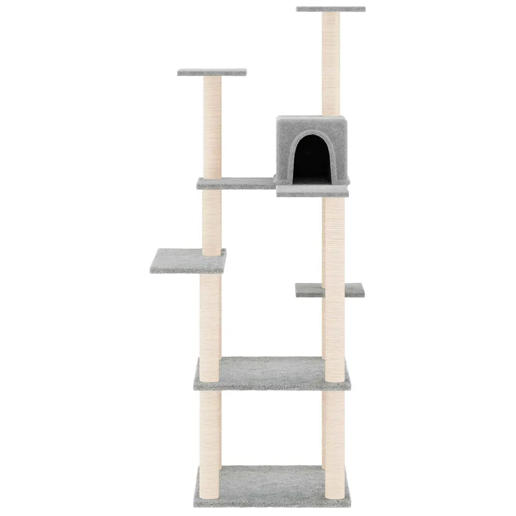 Albero per gatti con tiragraffi in sisal 47x47x153 cm