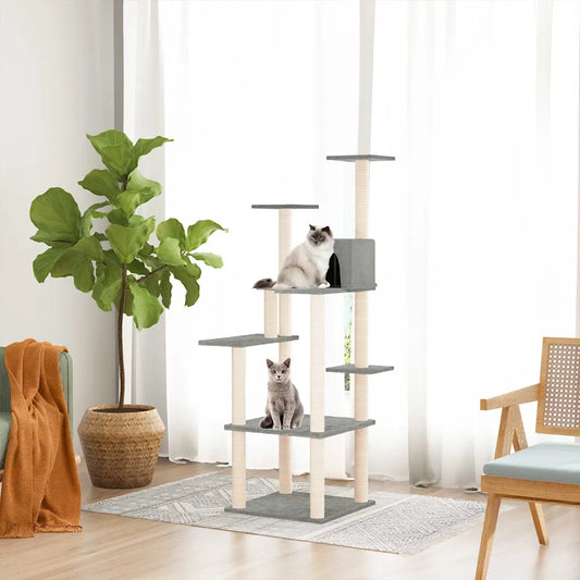 Albero per gatti con tiragraffi in sisal 47x47x153 cm