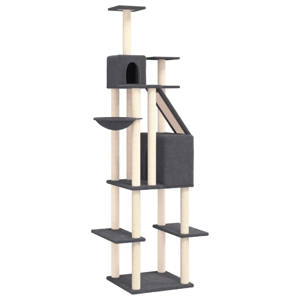 Albero per gatti con tiragraffi in sisal 90x64x201 cm