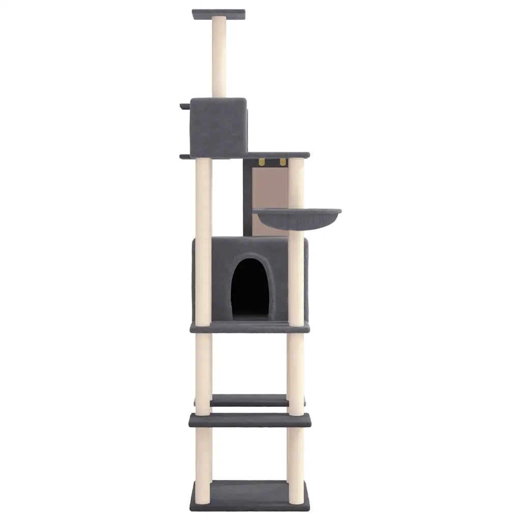 Albero per gatti con tiragraffi in sisal 90x64x201 cm