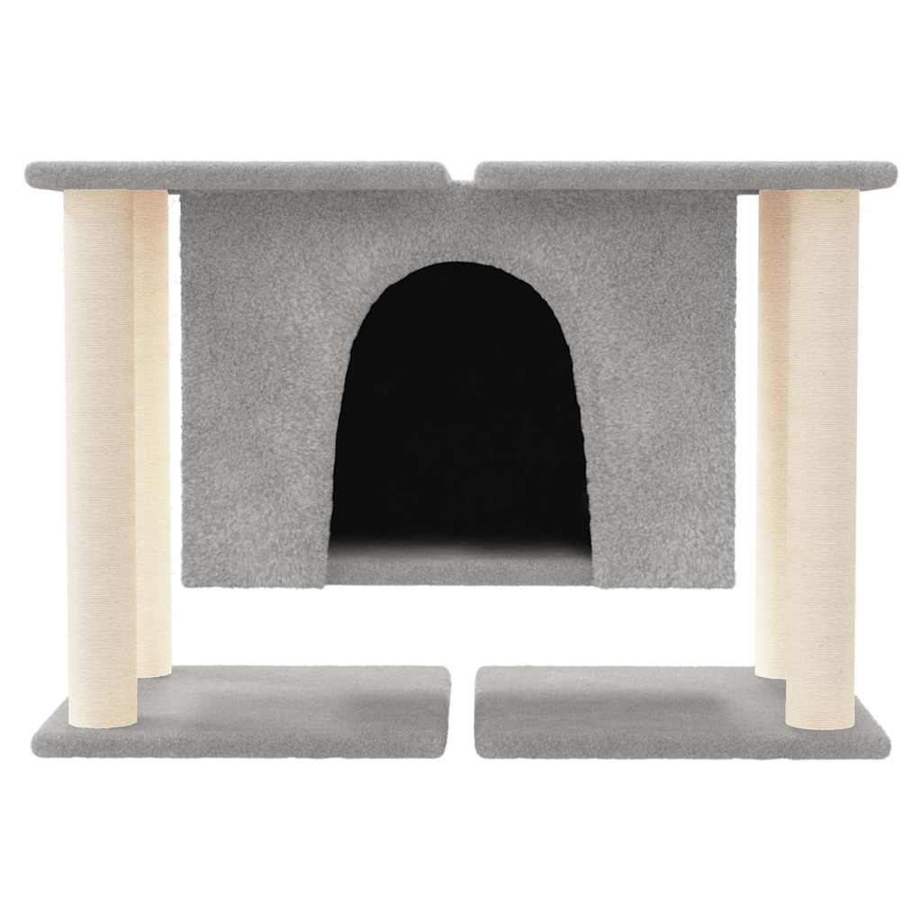 Albero per Gatti con Tiragraffi in Sisal Grigio Chiaro 50 cm