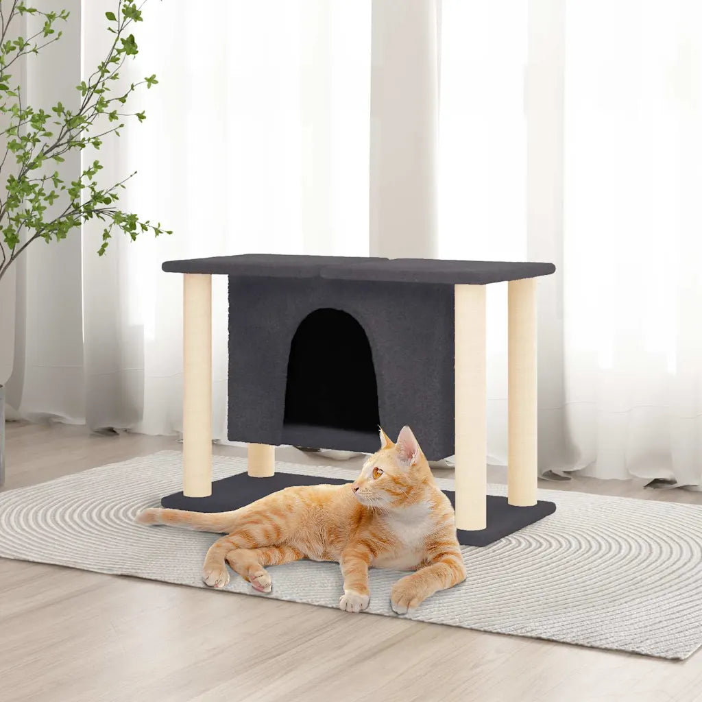Albero per gatti con tiragraffi in sisal 74x35x50 cm