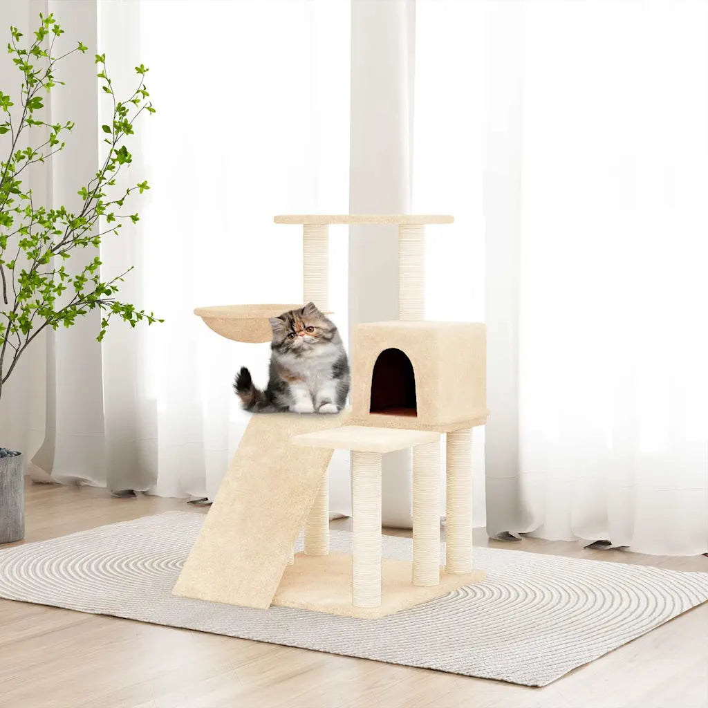 Albero per gatti con tiragraffi in sisal 47x47x82 cm grigio