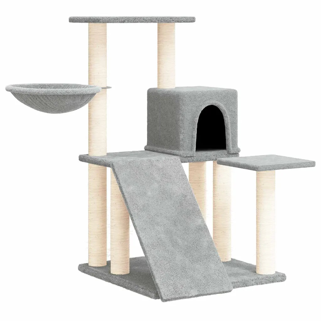 Albero per gatti con tiragraffi in sisal 47x47x82 cm grigio