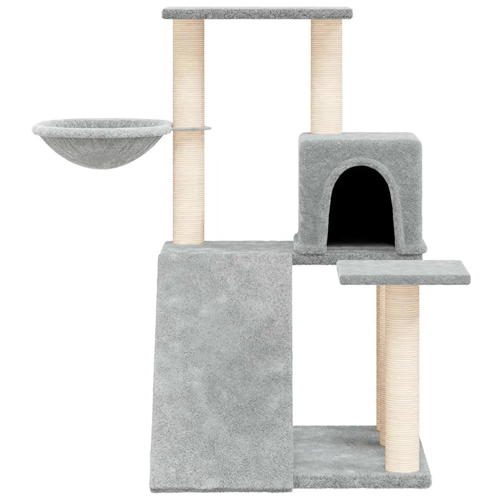 Albero per gatti con tiragraffi in sisal 47x47x82 cm grigio