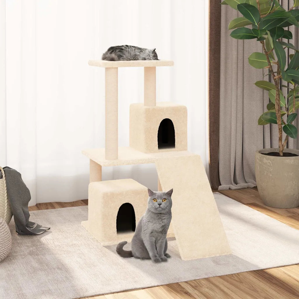 Albero per gatti con tiragraffi in sisal 47,5x66x82 cm grigio