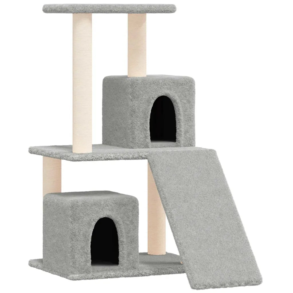 Albero per gatti con tiragraffi in sisal 47,5x66x82 cm grigio