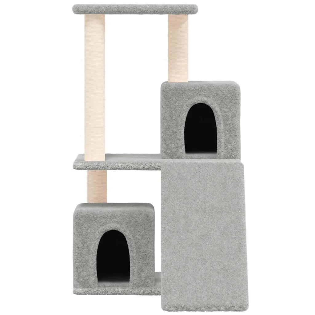 Albero per gatti con tiragraffi in sisal 47,5x66x82 cm grigio