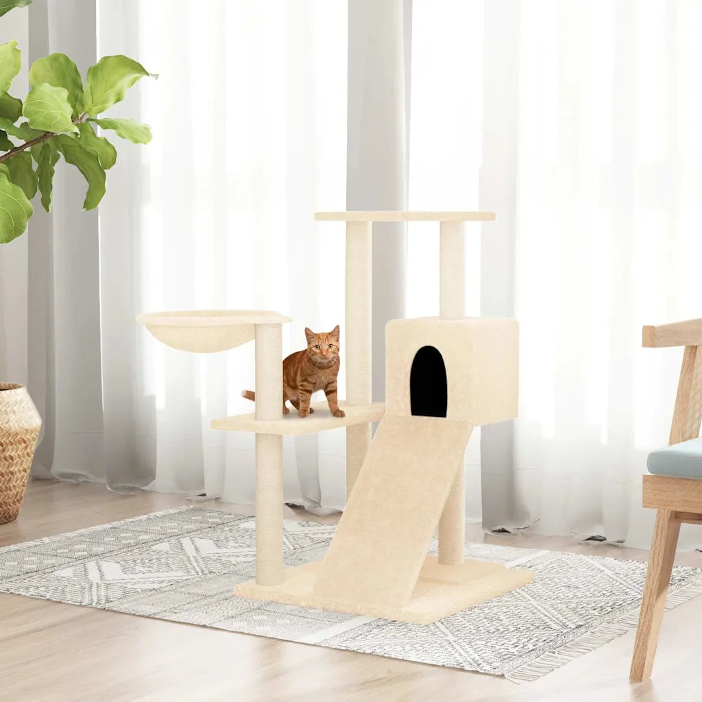 Albero per gatti con tiragraffi in sisal 73x49x82 cm grigio