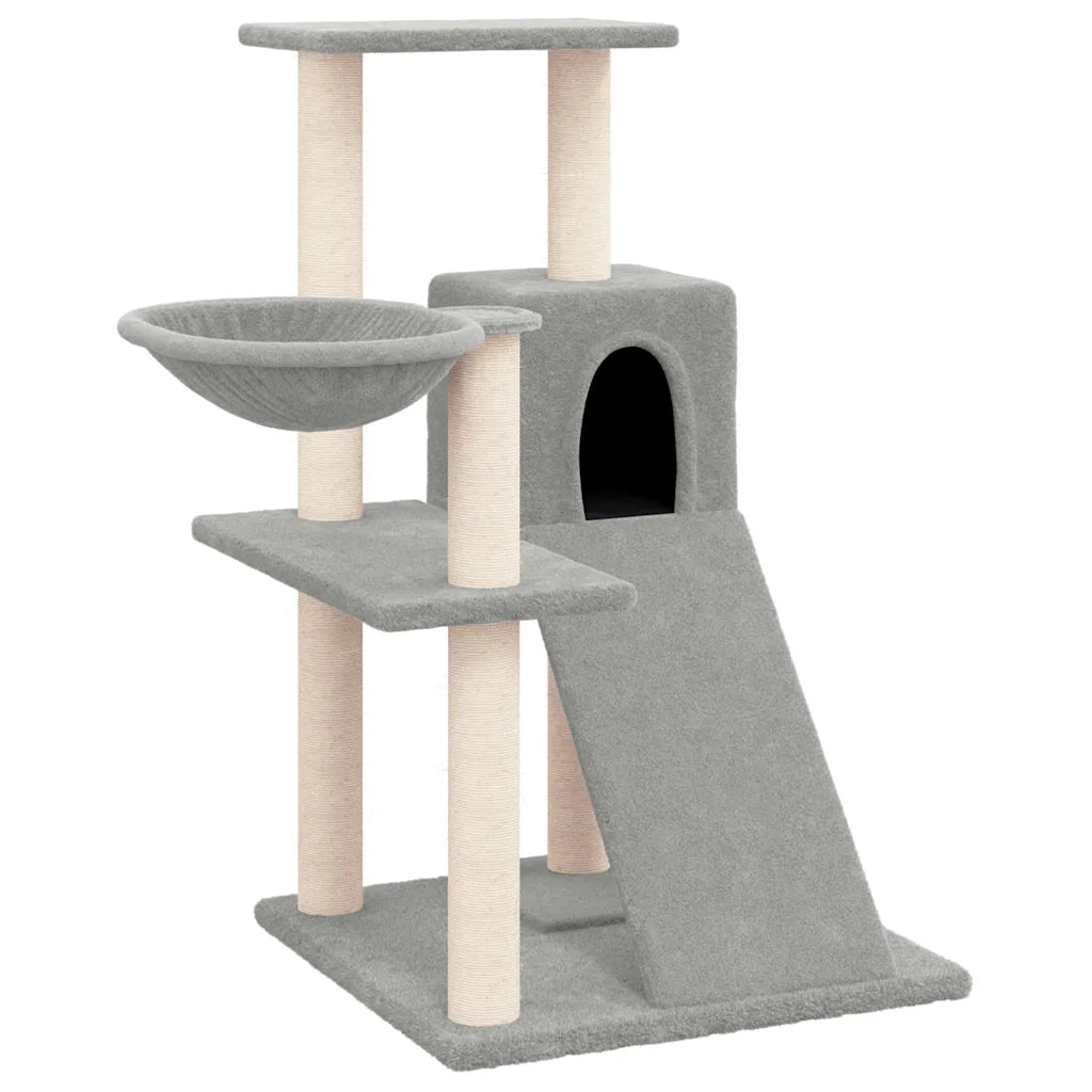 Albero per gatti con tiragraffi in sisal 73x49x82 cm grigio
