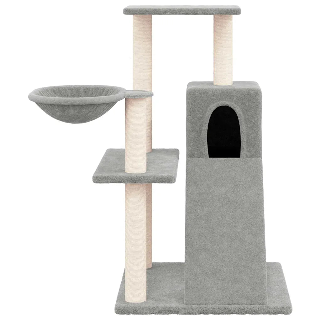 Albero per gatti con tiragraffi in sisal 73x49x82 cm grigio