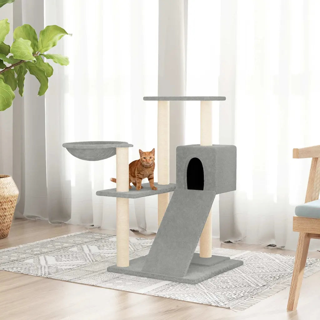 Albero per gatti con tiragraffi in sisal 73x49x82 cm grigio