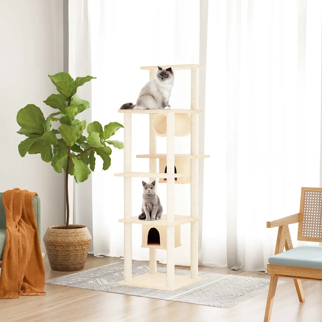 Albero per gatti con tiragraffi in sisal 47x74x169 cm