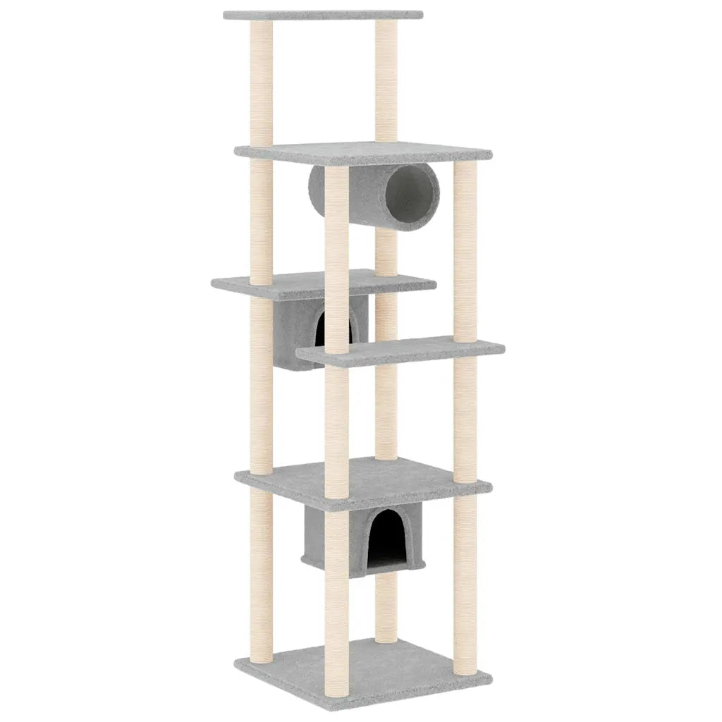 Albero per gatti con tiragraffi in sisal 47x74x169 cm