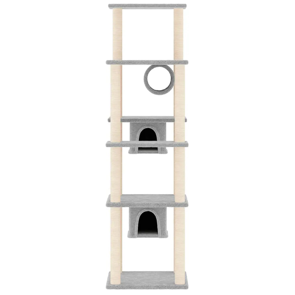 Albero per gatti con tiragraffi in sisal 47x74x169 cm