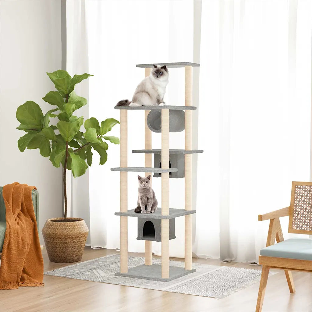 Albero per gatti con tiragraffi in sisal 47x74x169 cm