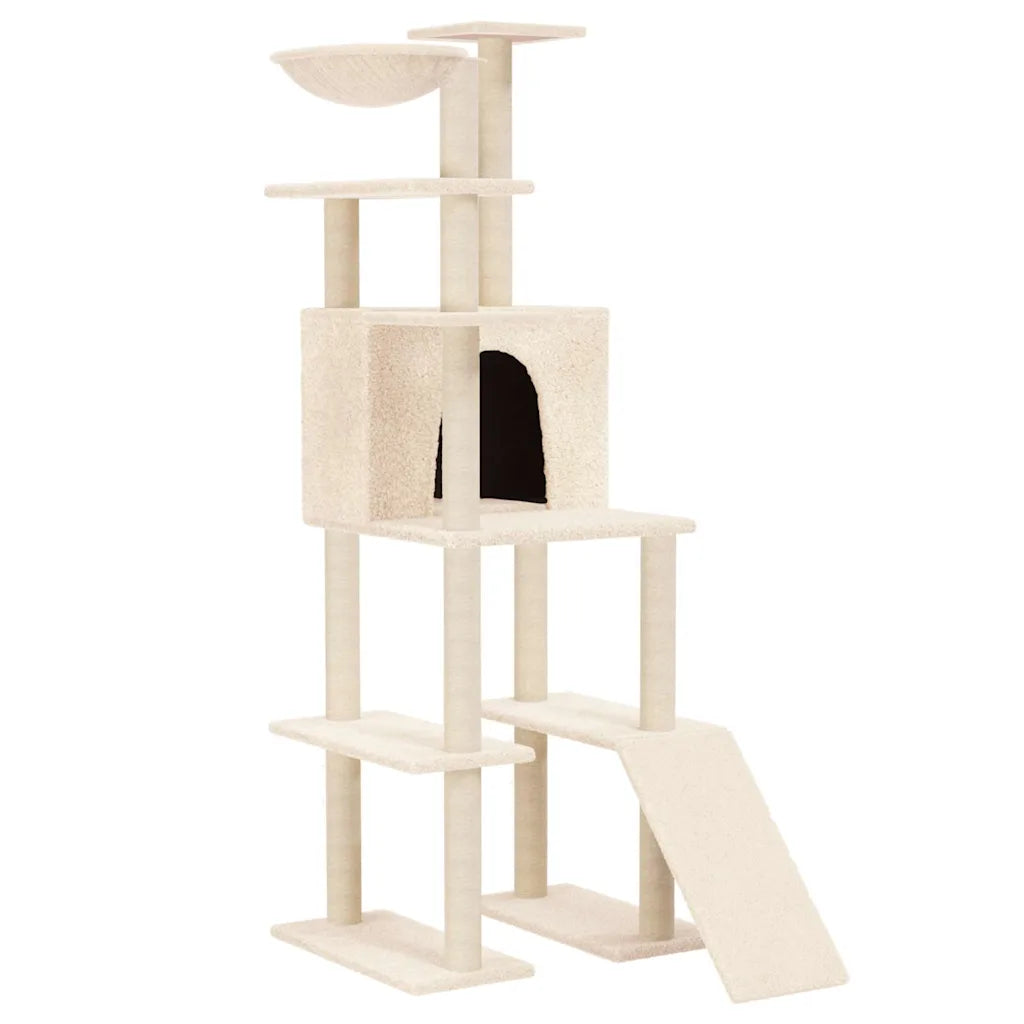 Albero per gatti tiragraffi sisal 80x60x166 cm