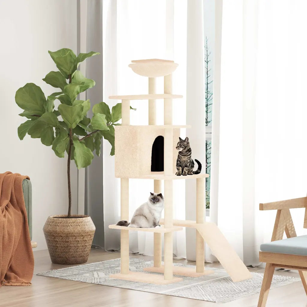 Albero per gatti tiragraffi sisal 80x60x166 cm