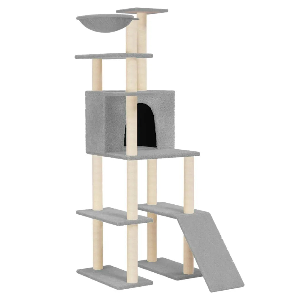 Albero per gatti tiragraffi sisal 80x60x166 cm