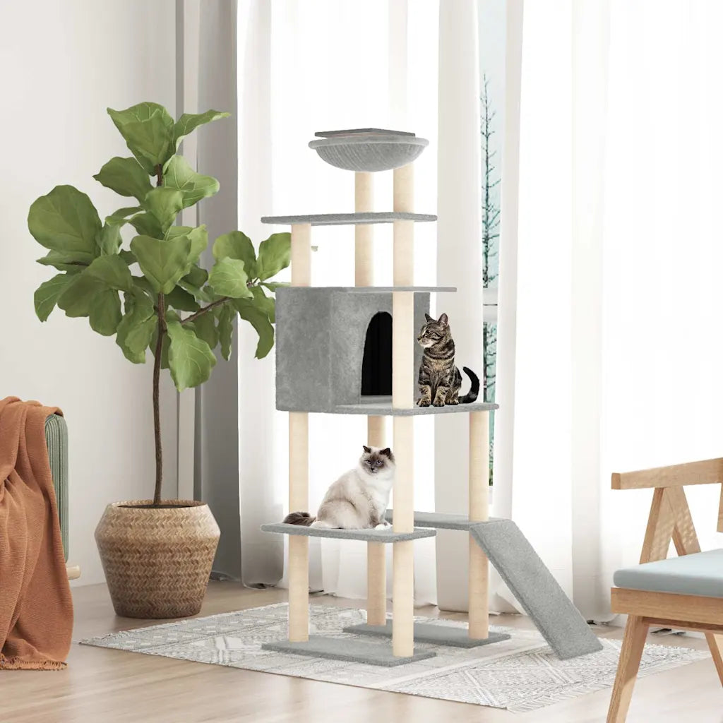 Albero per gatti tiragraffi sisal 80x60x166 cm