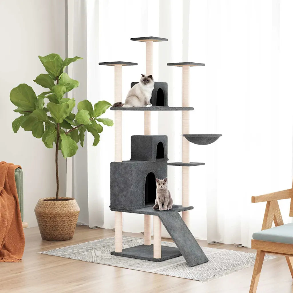 Albero per gatti con tiragraffi in sisal 47,5x78x175 cm