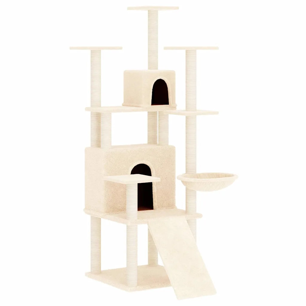Albero per gatti con tiragraffi in sisal 63x80x154 cm grigio scuro