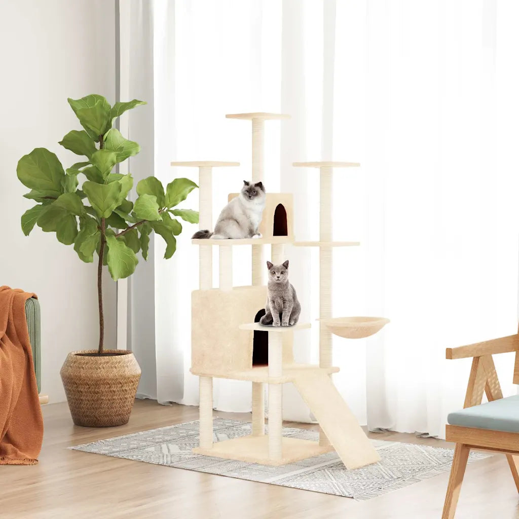 Albero per gatti con tiragraffi in sisal 63x80x154 cm grigio scuro