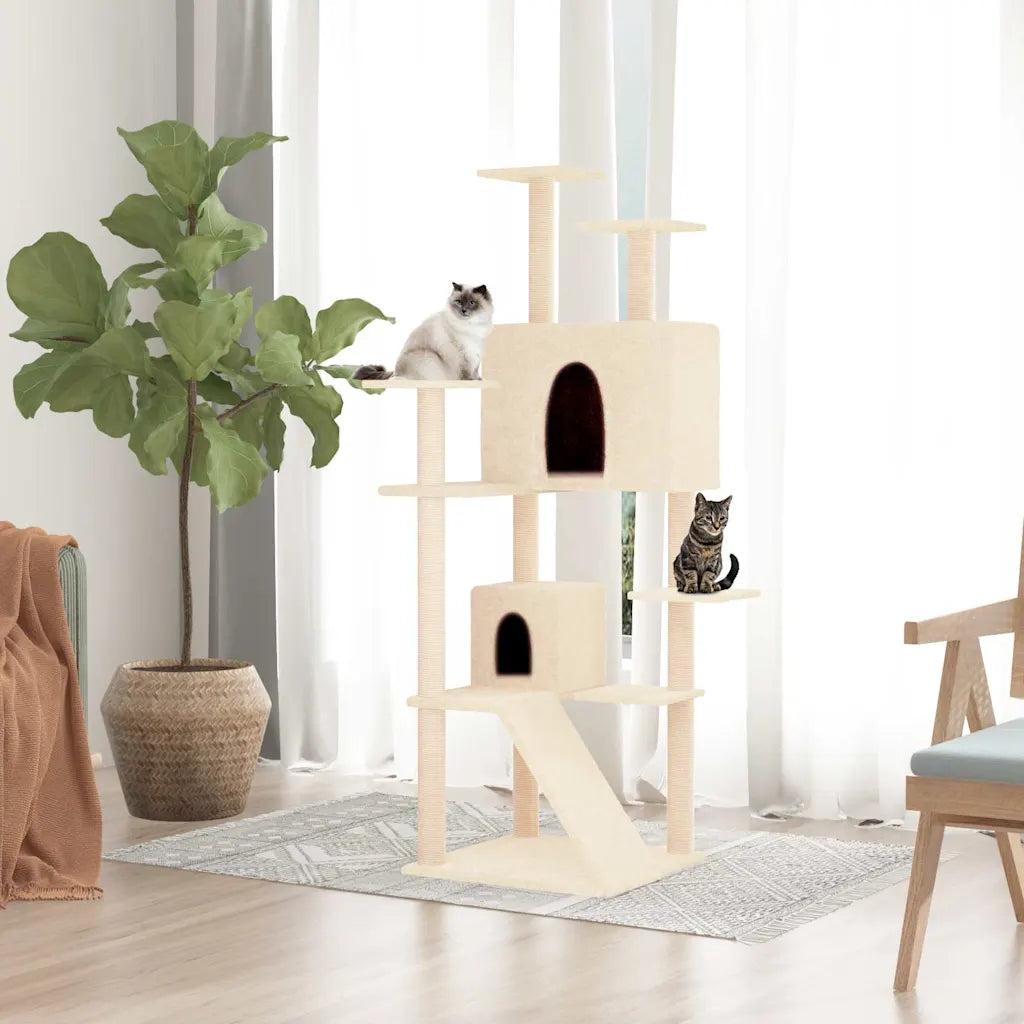 Albero per gatti con tiragraffi in sisal 67x60x153 cm