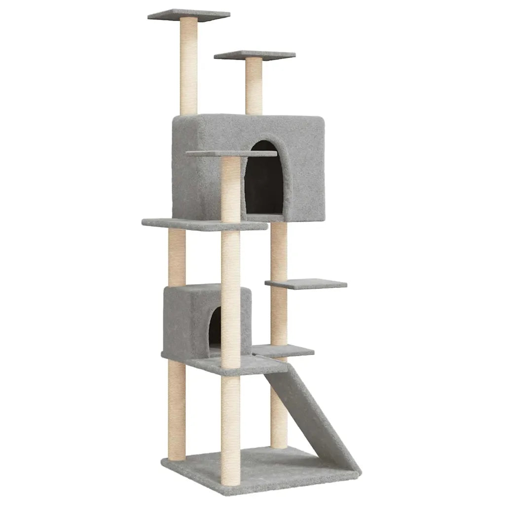 Albero per gatti con tiragraffi in sisal 67x60x153 cm