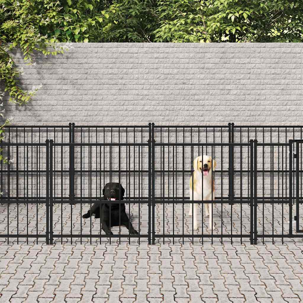Gabbia per Cani da Esterno in Acciaio 15,02 m²
