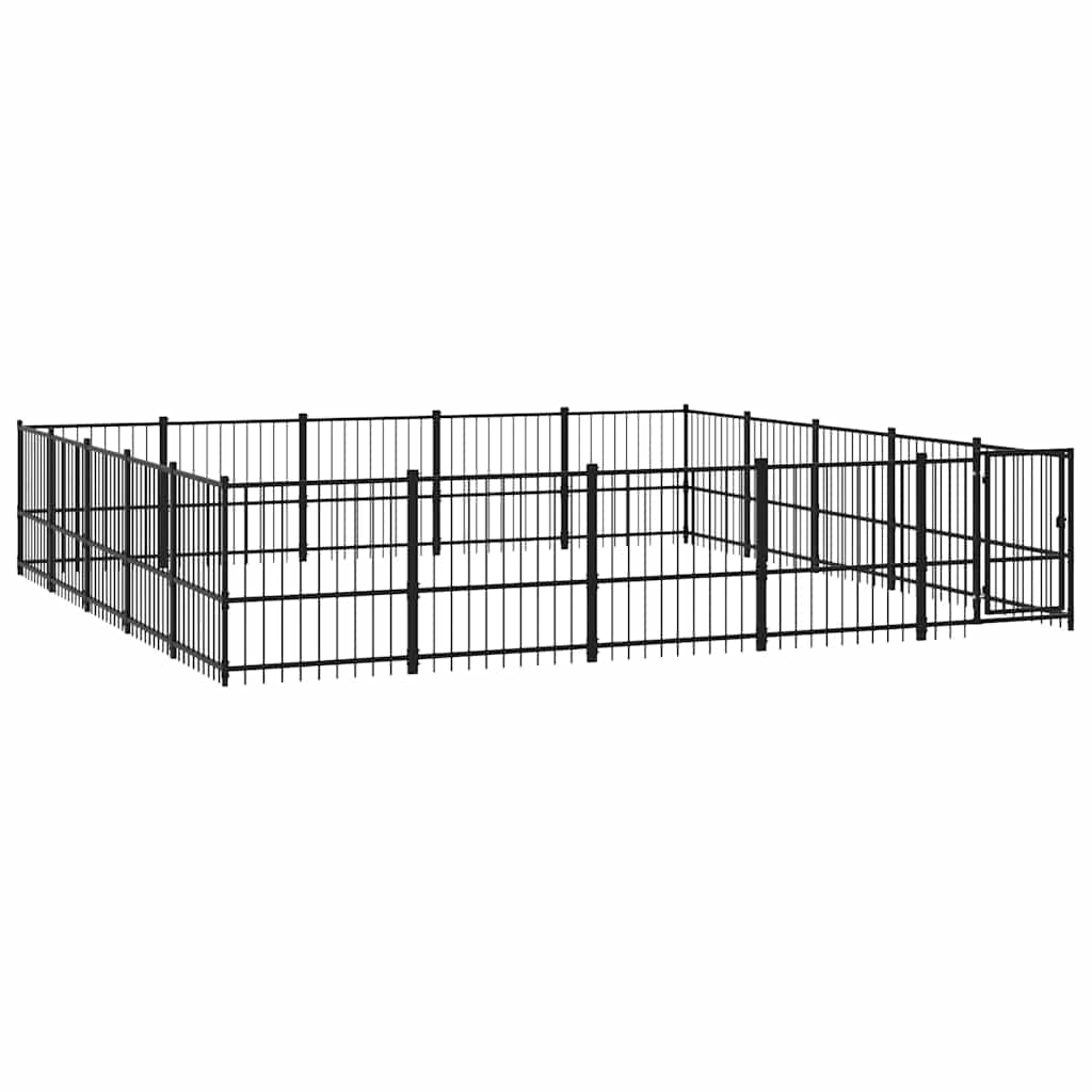 Gabbia per Cani da Esterno in Acciaio 23,52 m²