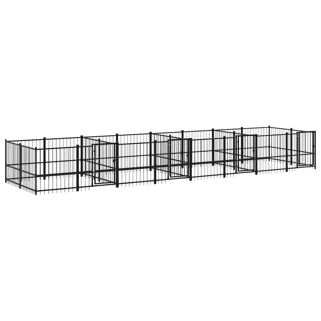 Gabbia per Cani da Esterno in Acciaio 15,02 m²