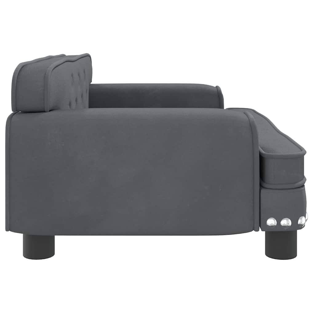 Lettino per Cani Grigio Scuro 70x45x30 cm in Velluto