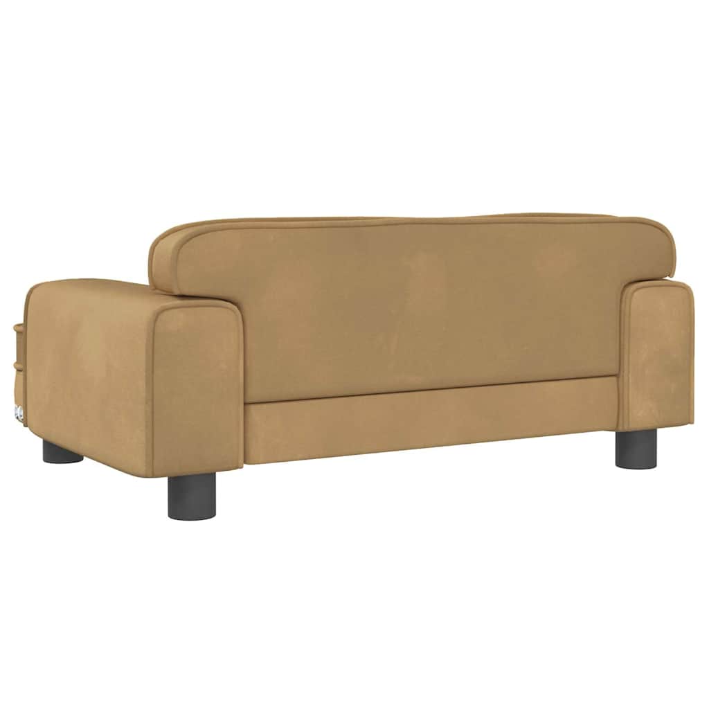 Lettino per Cani Marrone 70x45x30 cm in Velluto