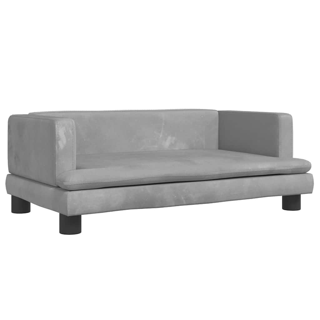 Lettino per Cani Grigio Chiaro 80x45x30 cm in Velluto