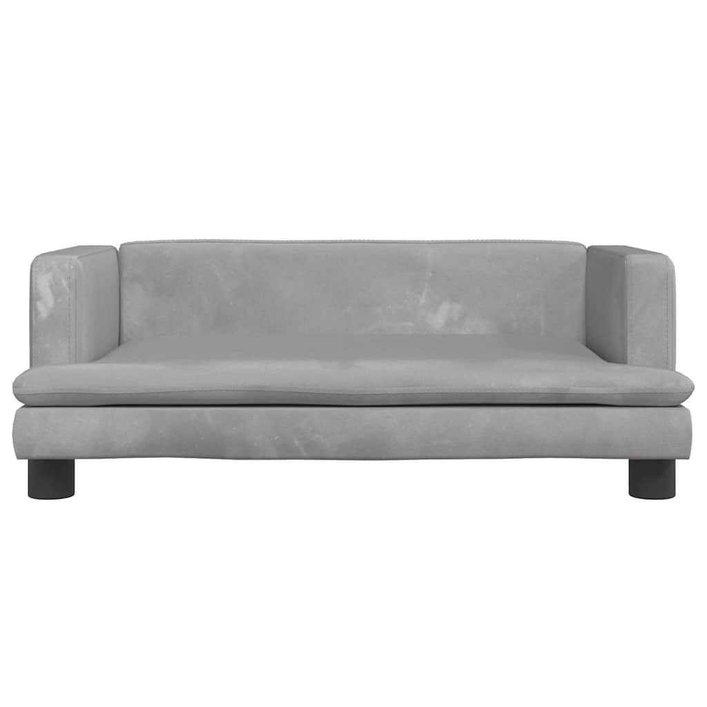 Lettino per Cani Grigio Chiaro 80x45x30 cm in Velluto
