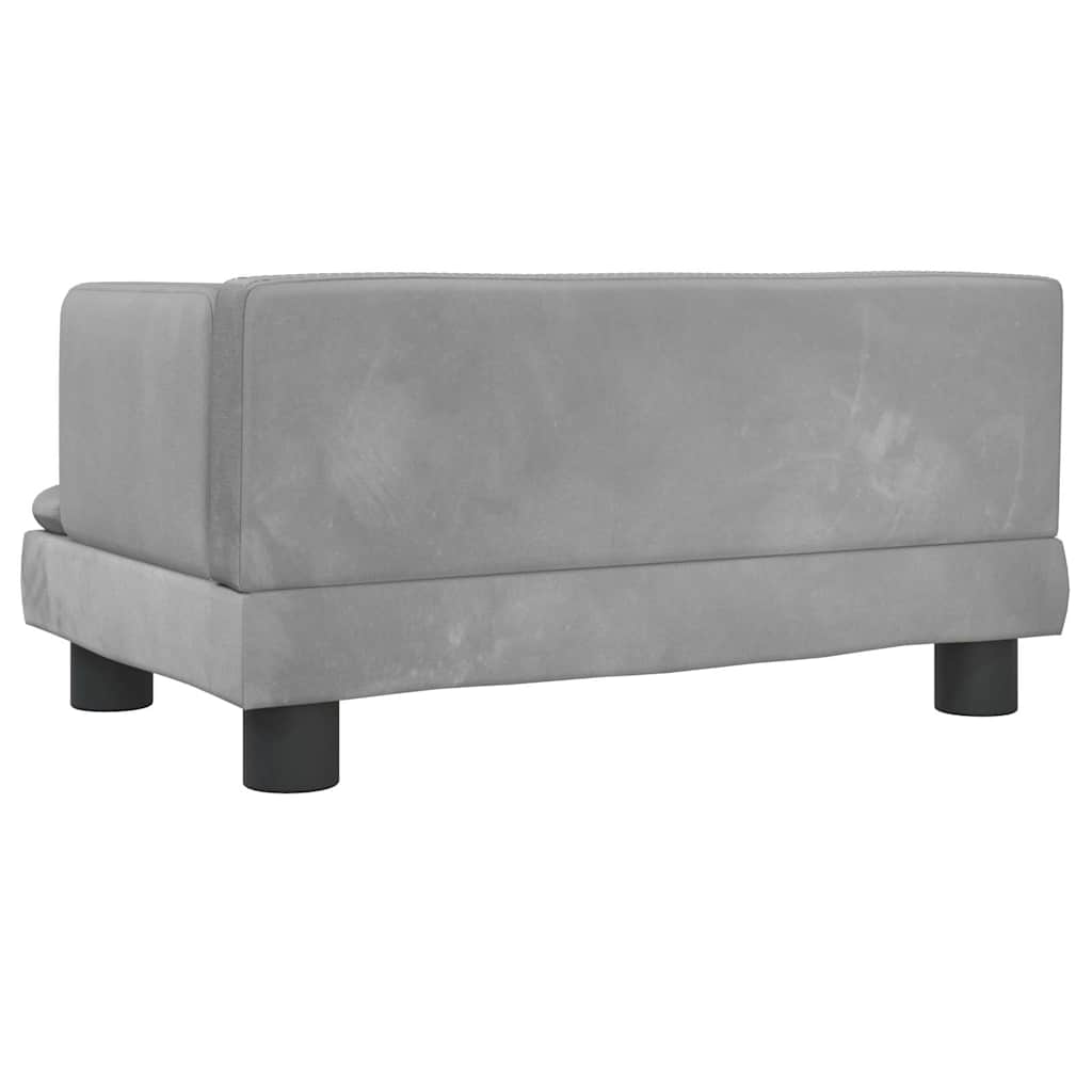 Lettino per Cani Grigio Chiaro 60x40x30 cm in Velluto
