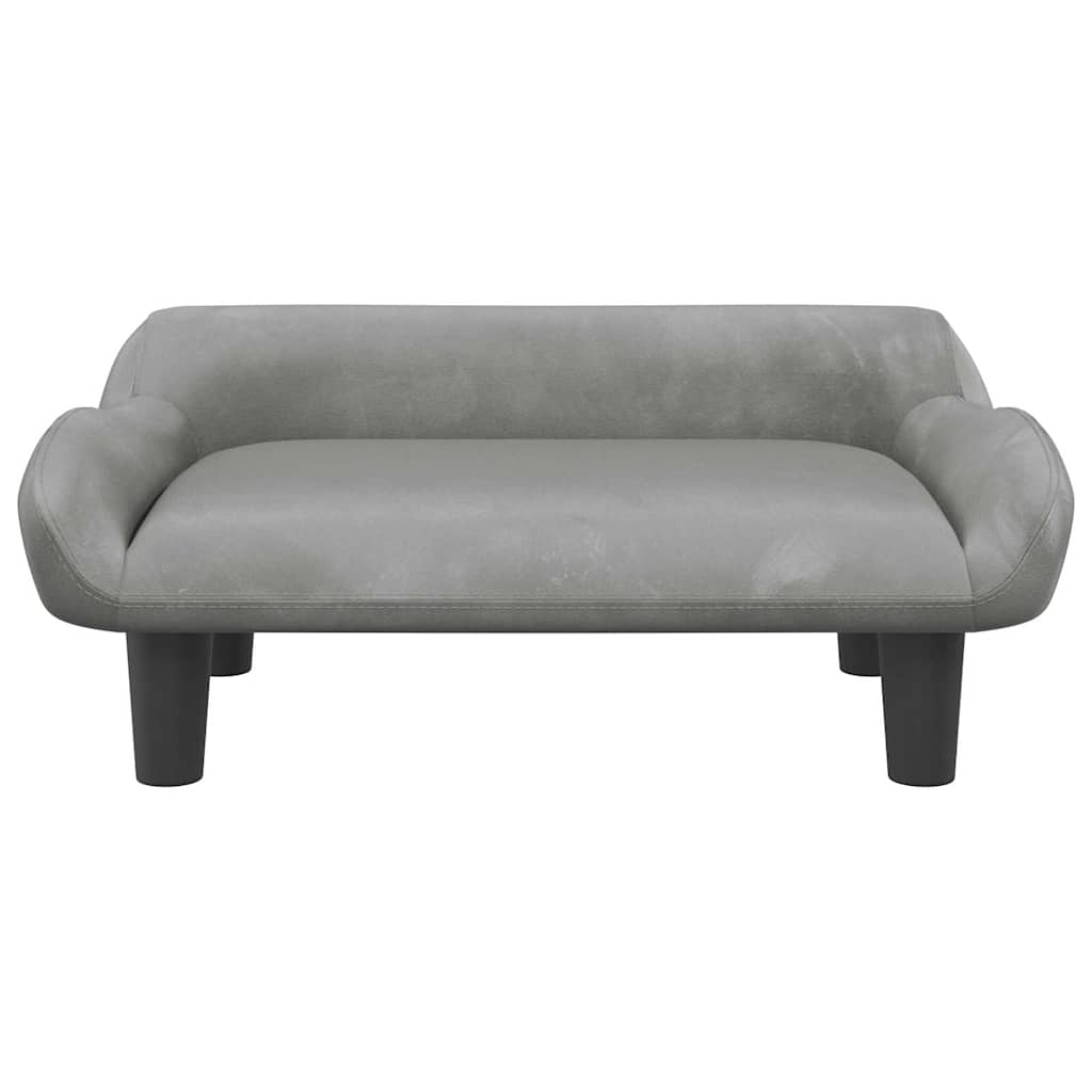 Lettino per Cani Grigio Chiaro 70x40x24 cm in Velluto