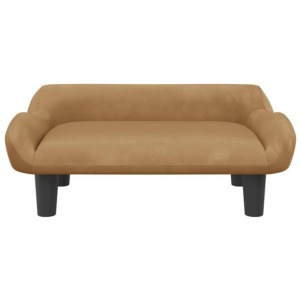 Lettino per Cani Marrone 70x40x24 cm in Velluto