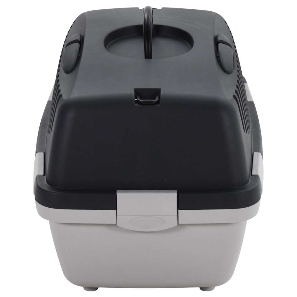 Trasportino per Animali Domestici Grigio e Nero 48x32x31 cm PP