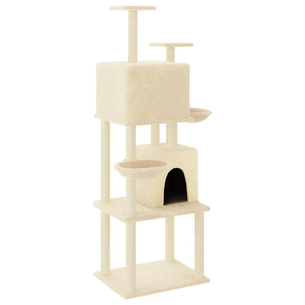 Albero per gatti con tiragraffi in sisal 103,5x90x180 cm grigio