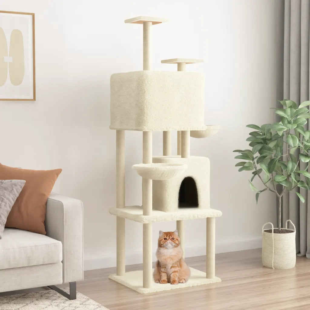 Albero per gatti con tiragraffi in sisal 103,5x90x180 cm grigio