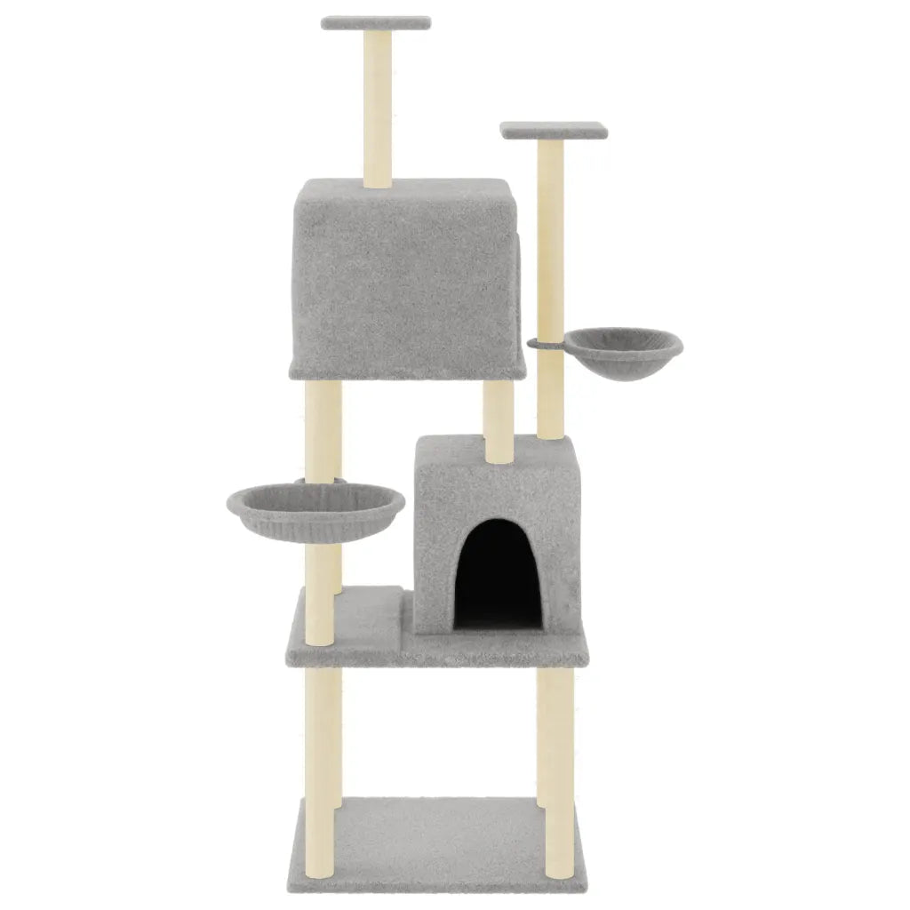 Albero per gatti con tiragraffi in sisal 103,5x90x180 cm grigio